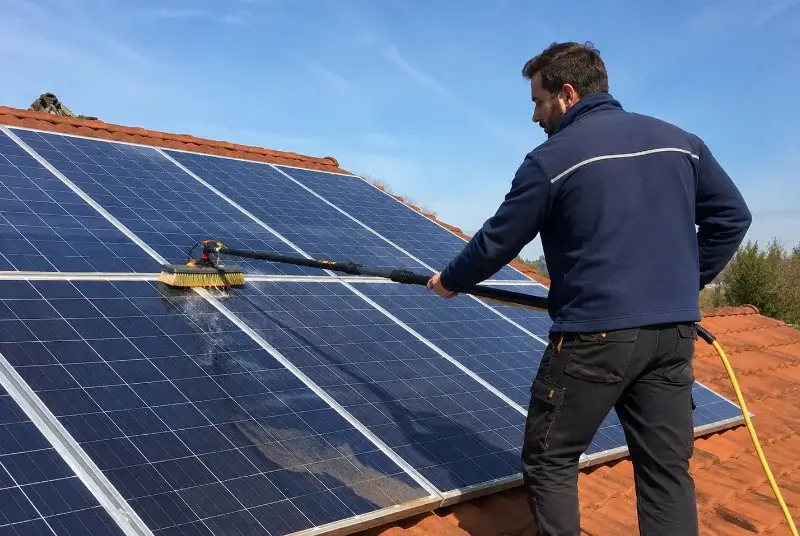 Nettoyage et entretien de panneaux solaires à la Tour