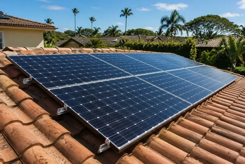 Installation de panneaux solaires à la Tour